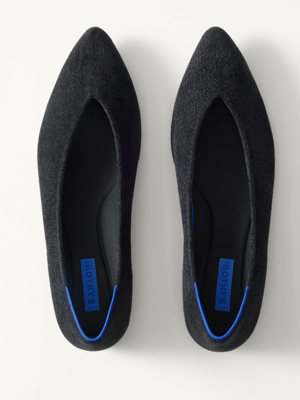 Rothy's The Point III Black ReVelvet Flats